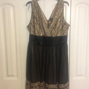 Black and gold cocktail dress